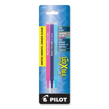 PILOT Refill for FriXion Erasable Gel Ink Pen, Assorted, PK3 77336